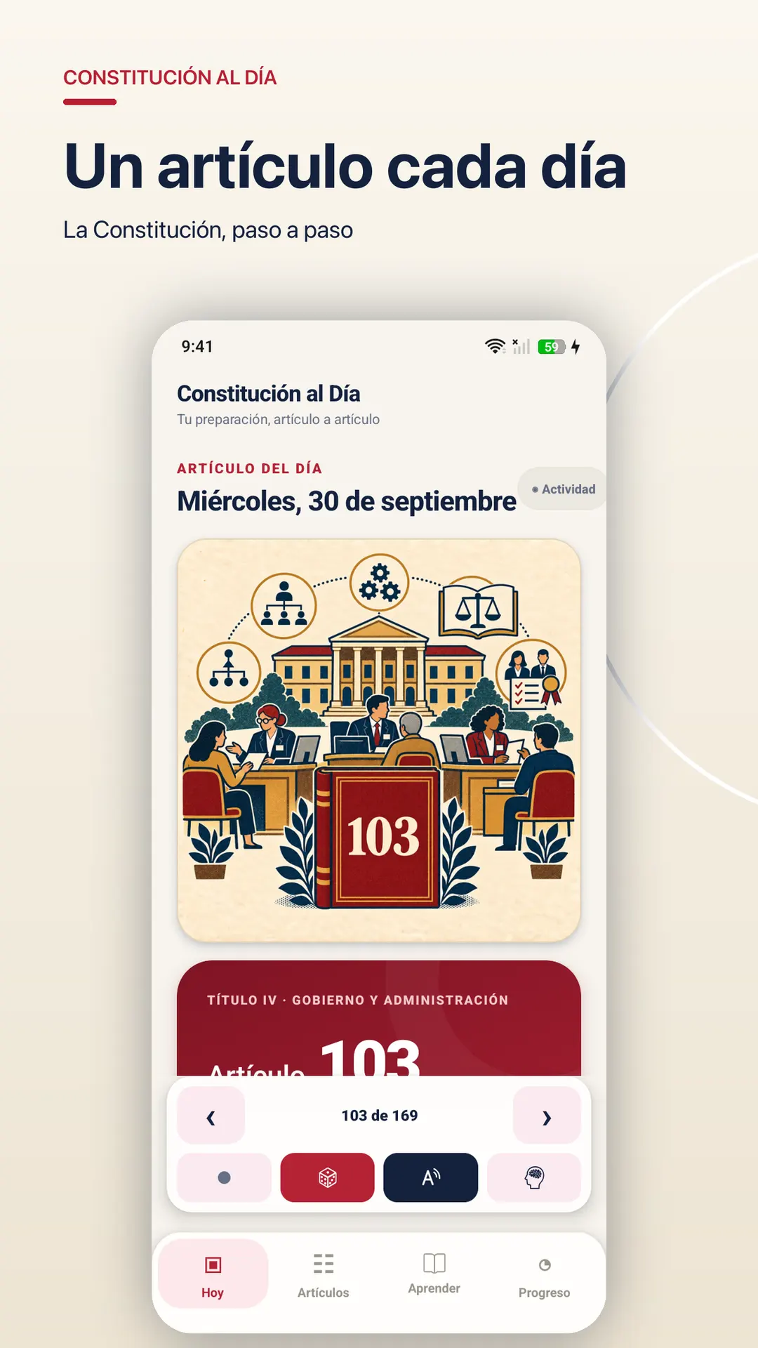 Artículo del día en Constitución al Día