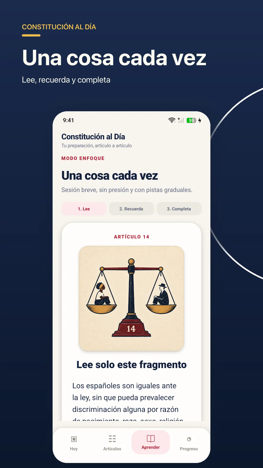 Modo Aprender en Constitución al Día